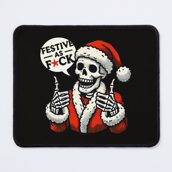 Item preview, Festive as Fuck Skeleton Santa Claus T-Shirt - Funny Holiday Humor designed and sold by DrawHandArt.