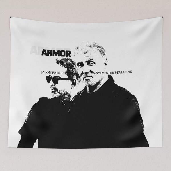 Aperçu de l'œuvre Hommage audacieux à Sylvester Stallone – Design Armor Orange & Black créée et vendue par ironpalette.