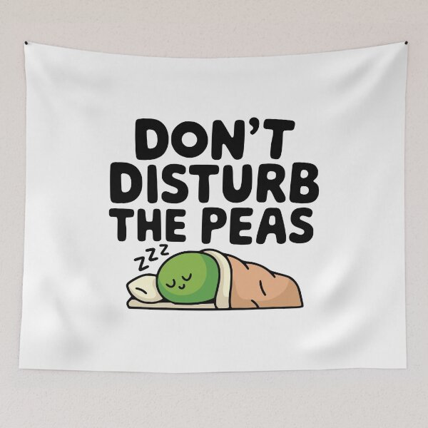 Item preview, Don't Disturb the Peas! Cute Pea Vegetable Pun designed and sold by PMCreative.