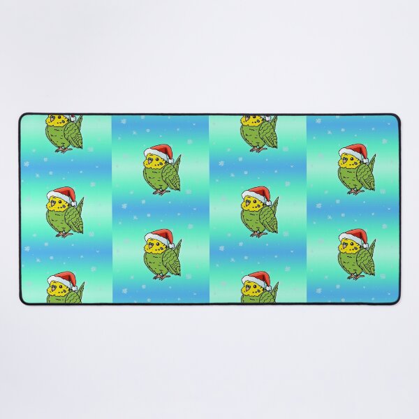 Item preview, Christmas Fluffy Yellow & Green Budgie designed and sold by Squawkable.