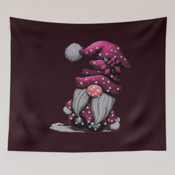 Item preview, Cute Purple Snow Flakes Santa Christmas Gnome designed and sold by ShreecreatE.