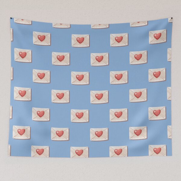 Item preview, Love Letters on Blue Pattern designed and sold by Nastasiakhmnk.