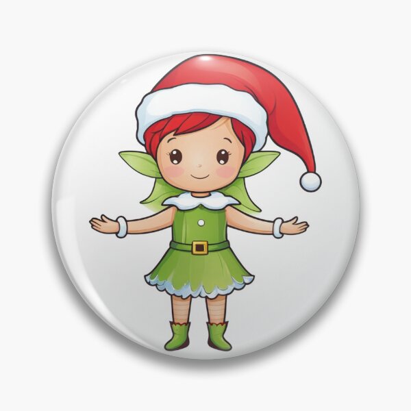 Item preview, Green winter Christmas elf wearing a Santa hat designed and sold by DawnOfHope.