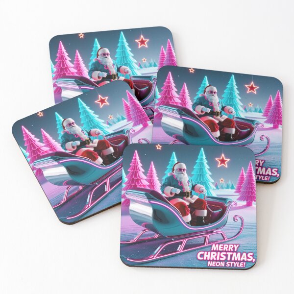 Item preview, Santa's Retro Ride - Neon Christmas Vibes designed and sold by Miksonek04.