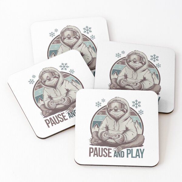 Item preview, Pause and Play - Retro Gamer Sloth designed and sold by OldSchoolRetro.