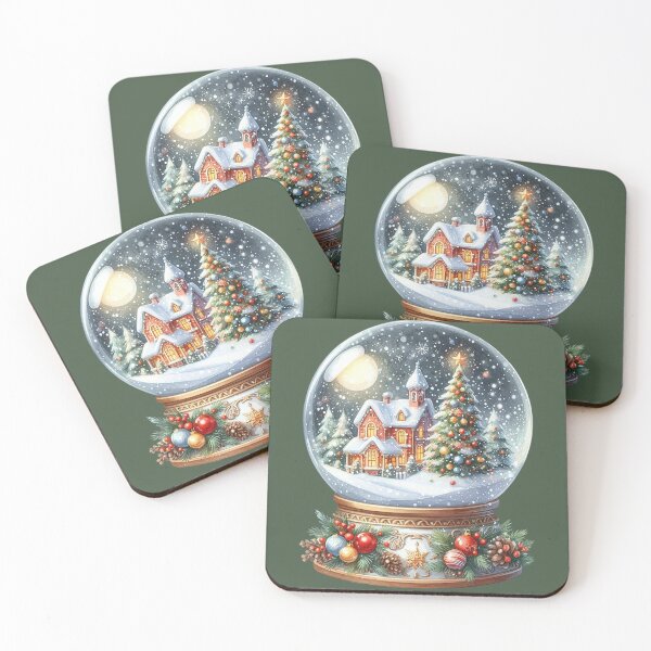 Item preview, Festive Snow globe Christmas Watercolour Winter Wonderland designed and sold by MoonMonkeyNbear.