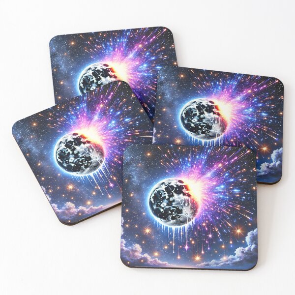 Item preview, Planet galaxy celestial fireworks space art designed and sold by EmeraldeaArt.