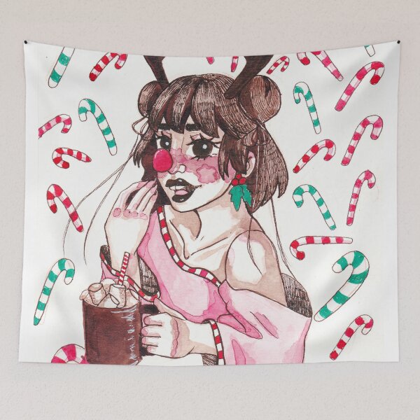 Item preview, Hot chocolate and Christmas carols designed and sold by veximonochrome.