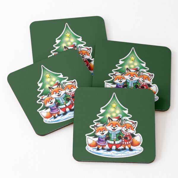 Item preview, A Family of Foxes Playing  in the Snow on Christmas Day designed and sold by AlinaSCorner.