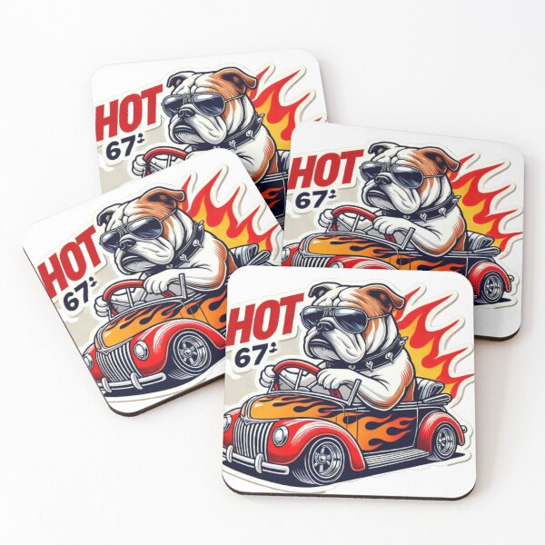 Item preview, Bulldog driving car designed and sold by Shubatdesigns.