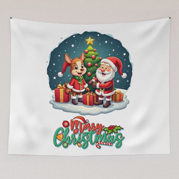 Item preview, Christmas Deer And Santana Claus  designed and sold by Shamrocx.