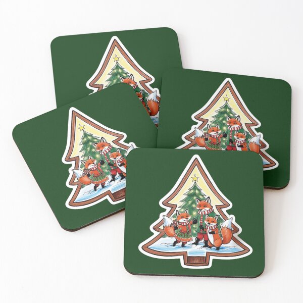 Item preview, A Family of Foxes Playing  in the Snow on Christmas Eve designed and sold by AlinaSCorner.