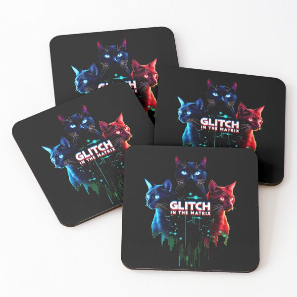Item preview, Black cat in digital glitch look designed and sold by ArtCreator2023.