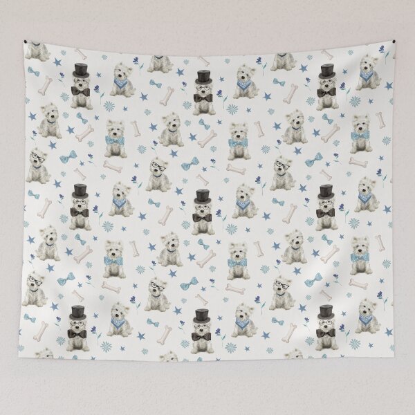 Item preview, White Westie with Accessories Whimsical designed and sold by LuciaS.