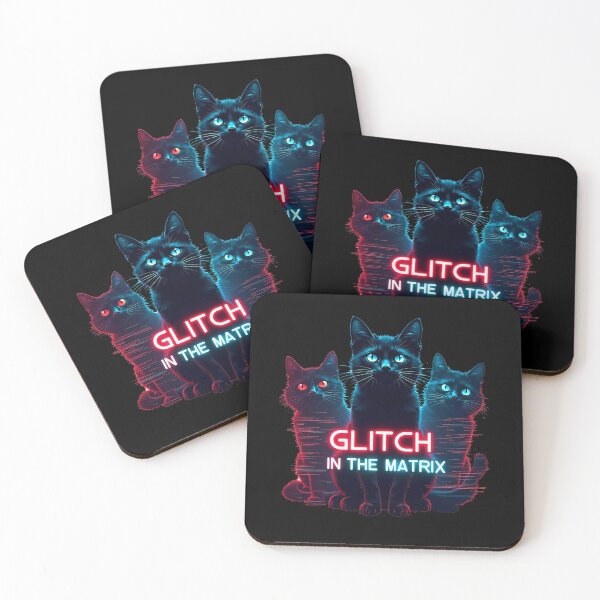 Item preview, Matrix glitch cat with neon accents designed and sold by ArtCreator2023.