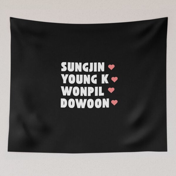 Item preview, DAY 6 with Member Names Kpop Group Design BLACK designed and sold by AJUNICE STUDIO.