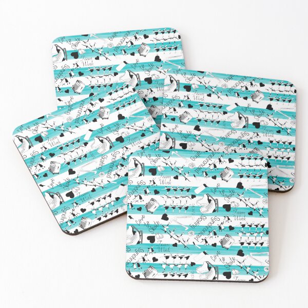 Item preview, Synchronized Skating Black and White, Striped Design on Teal designed and sold by Purposely Designed.