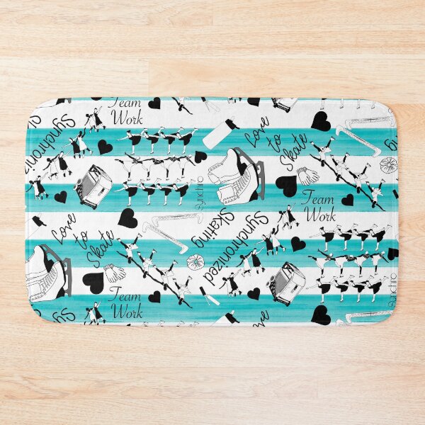 Item preview, Synchronized Skating Black and White, Striped Design on Teal designed and sold by PD-Skating.