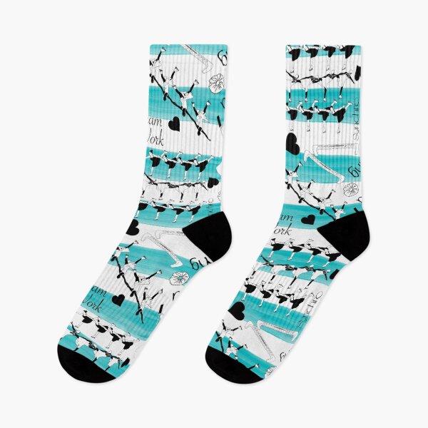 Item preview, Synchronized Skating Black and White, Striped Design on Teal designed and sold by PD-Skating.