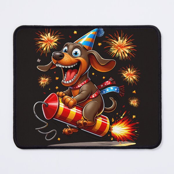 Item preview, Dog and fireworks designed and sold by AwesomeBeyondLimits.