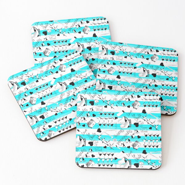 Item preview, Synchronized Skating Black and White, Striped Design on Turquoise  designed and sold by PD-Skating.