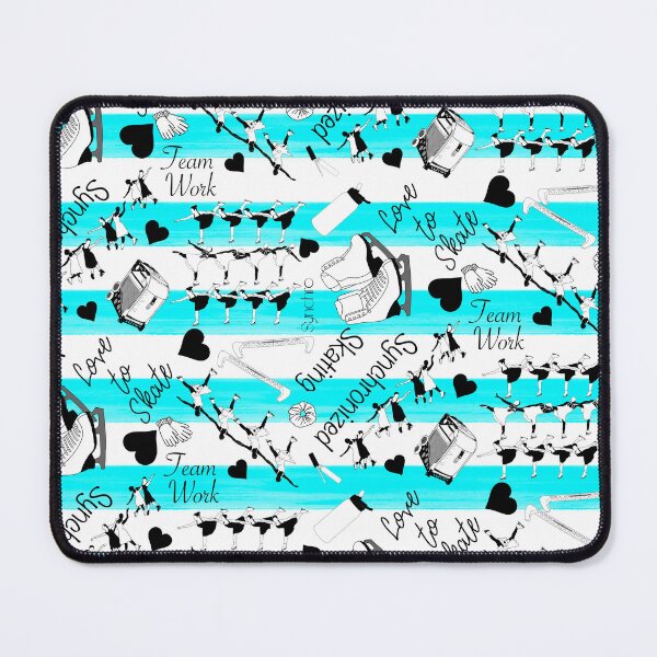 Item preview, Synchronized Skating Black and White, Striped Design on Turquoise designed and sold by Purposely Designed.