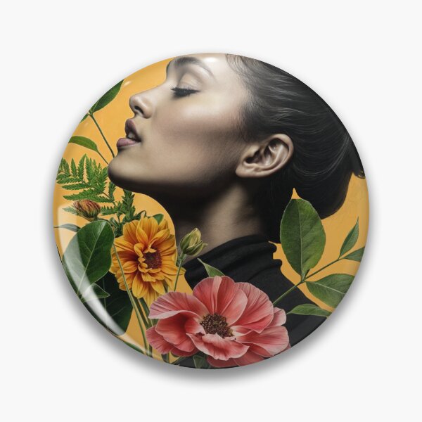 Item preview, Collage Wall Art / T-shirt Design: GIRL WITH FLOWERS designed and sold by ForeverPrintsOK.