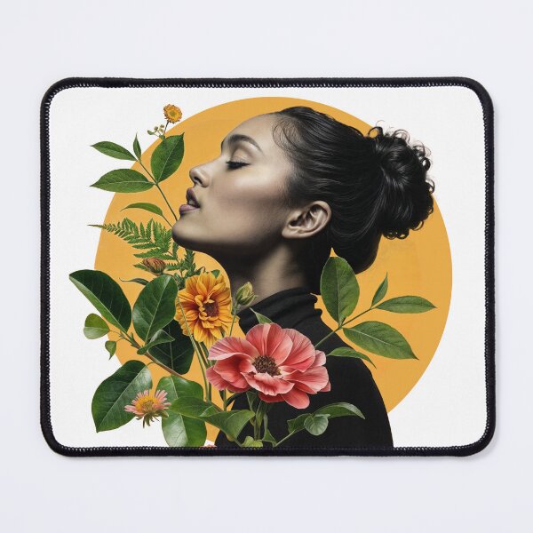 Item preview, Collage Wall Art / T-shirt Design: GIRL WITH FLOWERS designed and sold by ForeverPrintsOK.