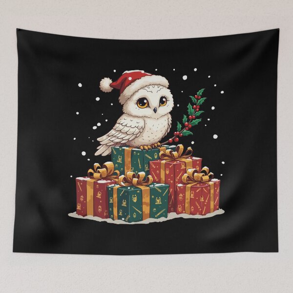 Item preview, Festive Hedwig Holiday Owl / christmas owl / owl xmas designed and sold by Krasnovaovaova.