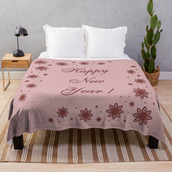 Item preview, Inscription "Happy New Year!" with snowflakes of dark red color designed and sold by Cherevan.