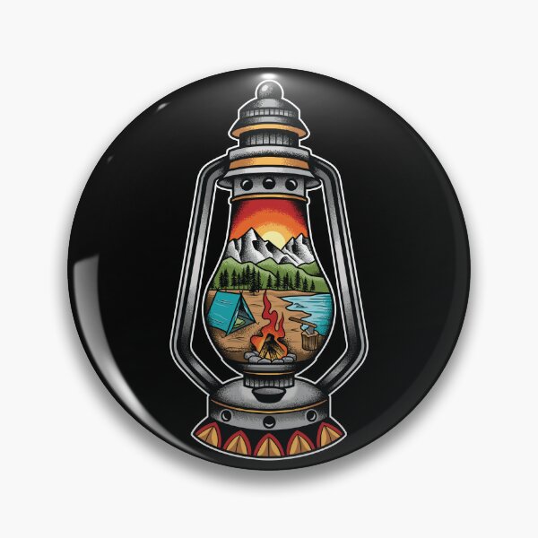 Item preview, Camping Lantern Tattoo designed and sold by SevenRelics.
