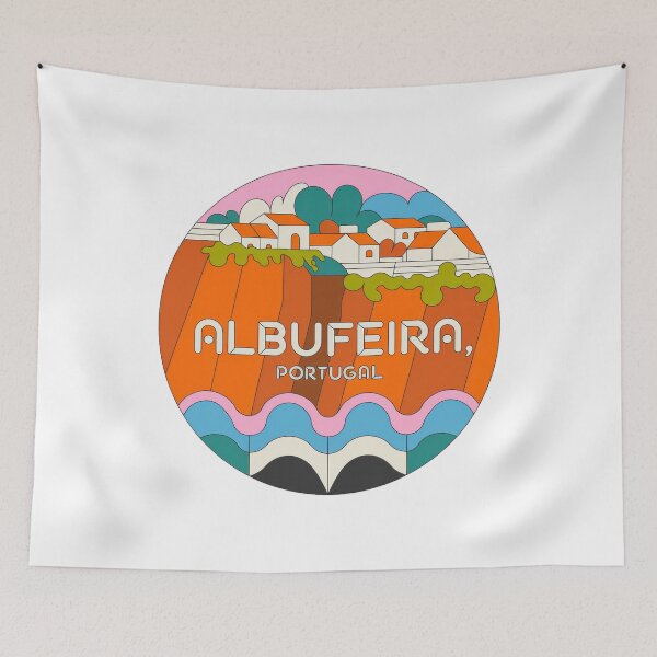 Item preview, Vintage travel sticker Albufeira - Minimal retro design with coastal view designed and sold by pod24.