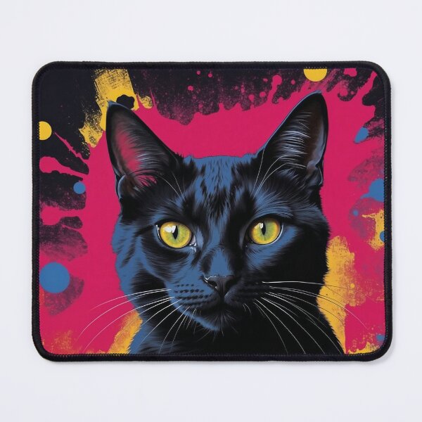 Item preview, Abstract Black Cat with Yellow Eye Focus designed and sold by RetroPop23.