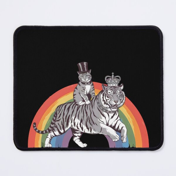 Item preview, Dapper Cat and Regal Tiger on Rainbow – Whimsical and Royal Design designed and sold by Cherry-Cat.