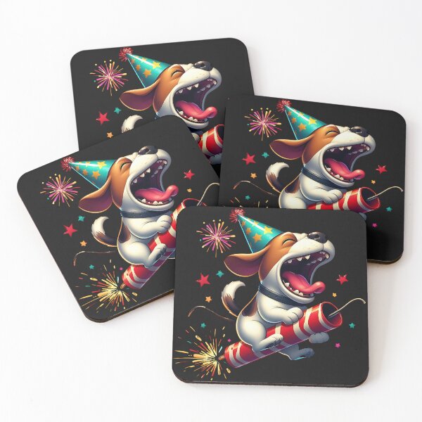 Item preview, Funny dog and fireworks designed and sold by AwesomeBeyondLimits.