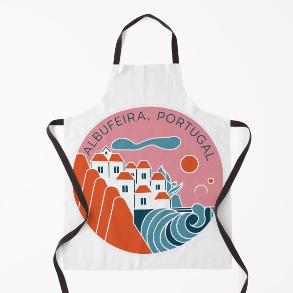 Item preview, Vintage travel sticker Albufeira Portugal - Minimal retro design with coastal landscape of the Algarve designed and sold by pod24.