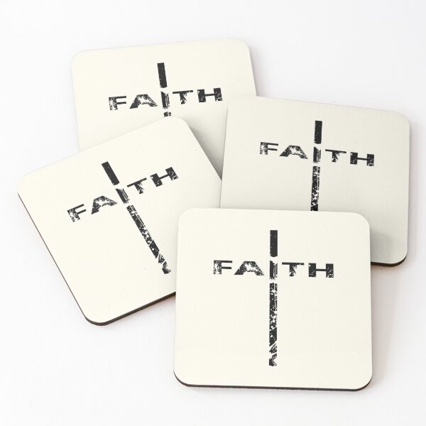 Item preview, Faith Cross Typography black textured Design – Christian Art Inspired by Hebrews 11:1 designed and sold by ZechJohnRB.