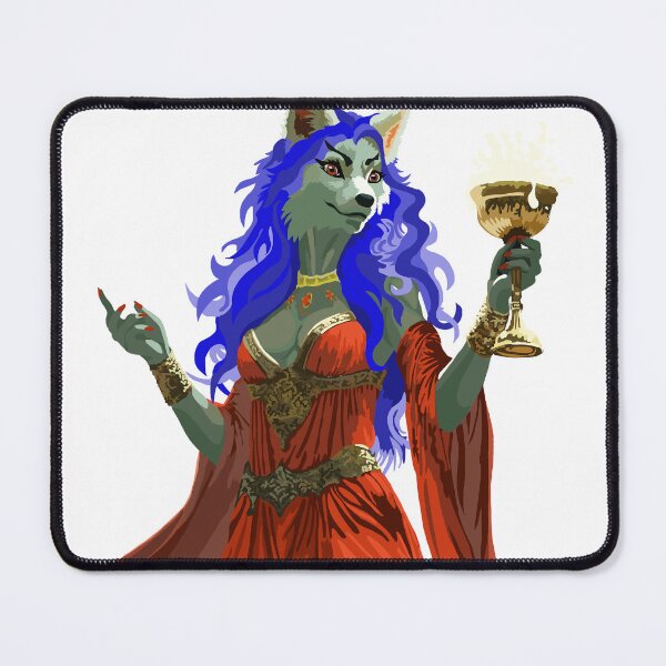 Item preview, Frothy Chalice Wolf Woman in Elegant Red Dress designed and sold by KlakkDrawsStuff.