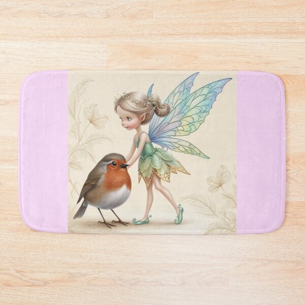 Item preview, Enchanting Fairy with Delicate Wings with a cute Robin  designed and sold by T-shirtMill.