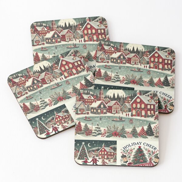 Item preview, Cozy Christmas Village Holiday Design designed and sold by thoratsdesign.