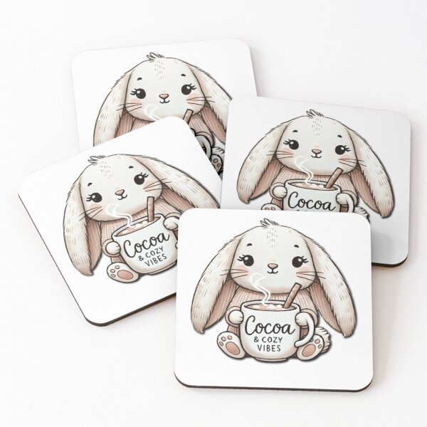 Artikelvorschau, Cocoa & Cozy Vibes - Süßes Häschen-Winterdesign entworfen und verkauft von HopeLoom.