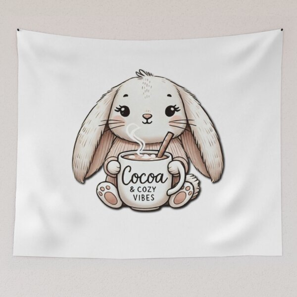 Item preview, Cocoa & Cozy Vibes - Cute Bunny Winter Design designed and sold by HopeLoom.