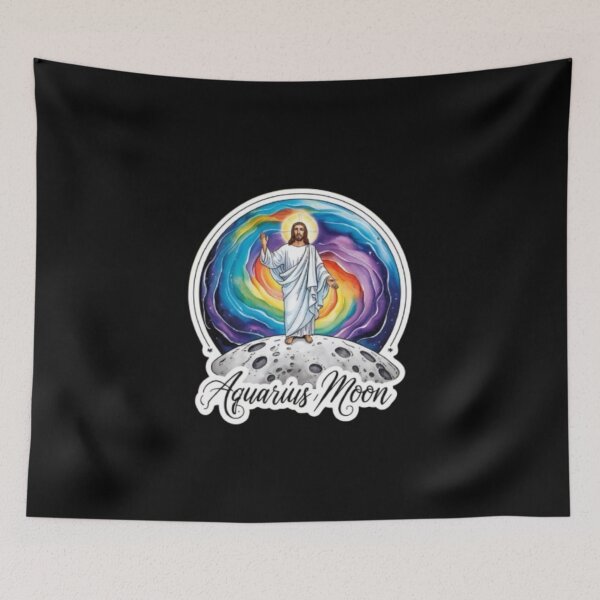 Item preview, Watercolor Jesus Aquarius Moon Astrology Art designed and sold by Mudastro Astrology.