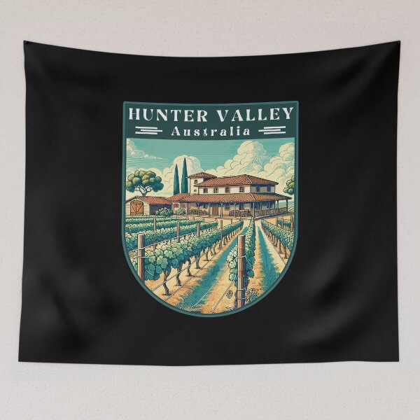 Item preview, Hunter Valley in New South Wales Australia Retro Art Travel Landscape designed and sold by MaateoDesign.