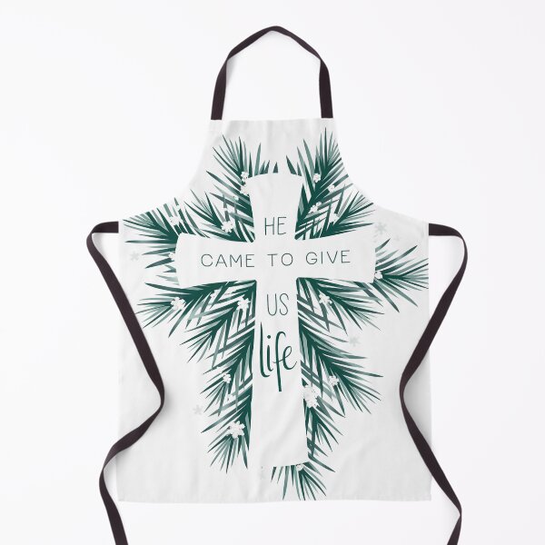 Item preview, He Came to Give Us Life – Cross and Pine Winter Scene designed and sold by digitalscrabble.