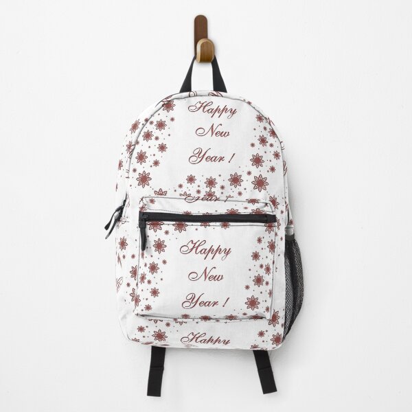 Item preview, Pattern with the inscription "Happy New Year !" with snowflakes of dark red color designed and sold by Cherevan.
