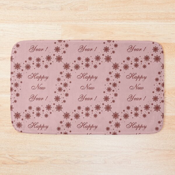 Item preview, Pattern with the inscription "Happy New Year !" with snowflakes of dark red color designed and sold by Cherevan.