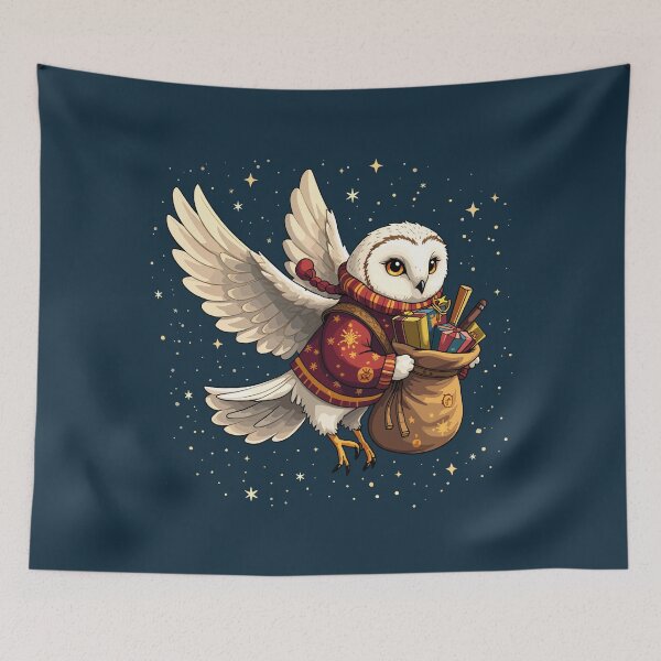 Item preview, Festive Hedwig Holiday Owl / christmas owl / owl xmas designed and sold by Krasnovaovaova.