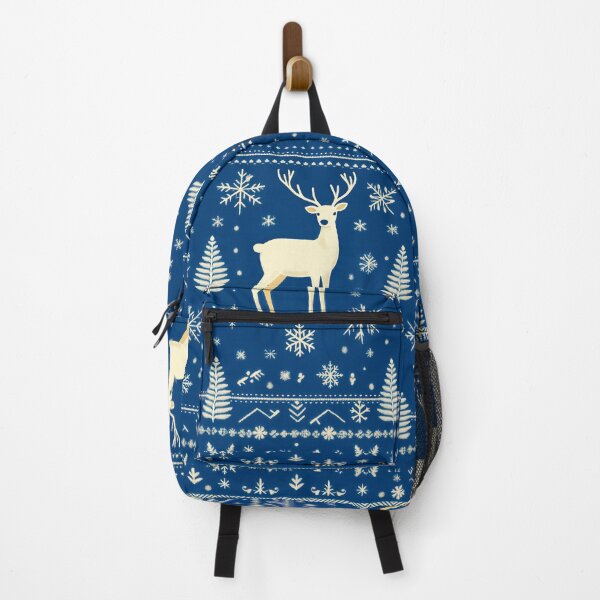 Item preview, Christmas Reindeer Blue Knit Print designed and sold by AngelottiCR.