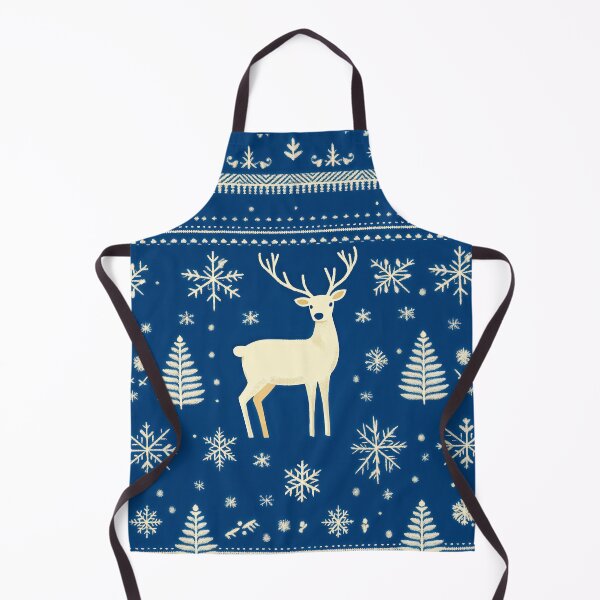 Item preview, Christmas Reindeer Blue Knit Print designed and sold by AngelottiCR.